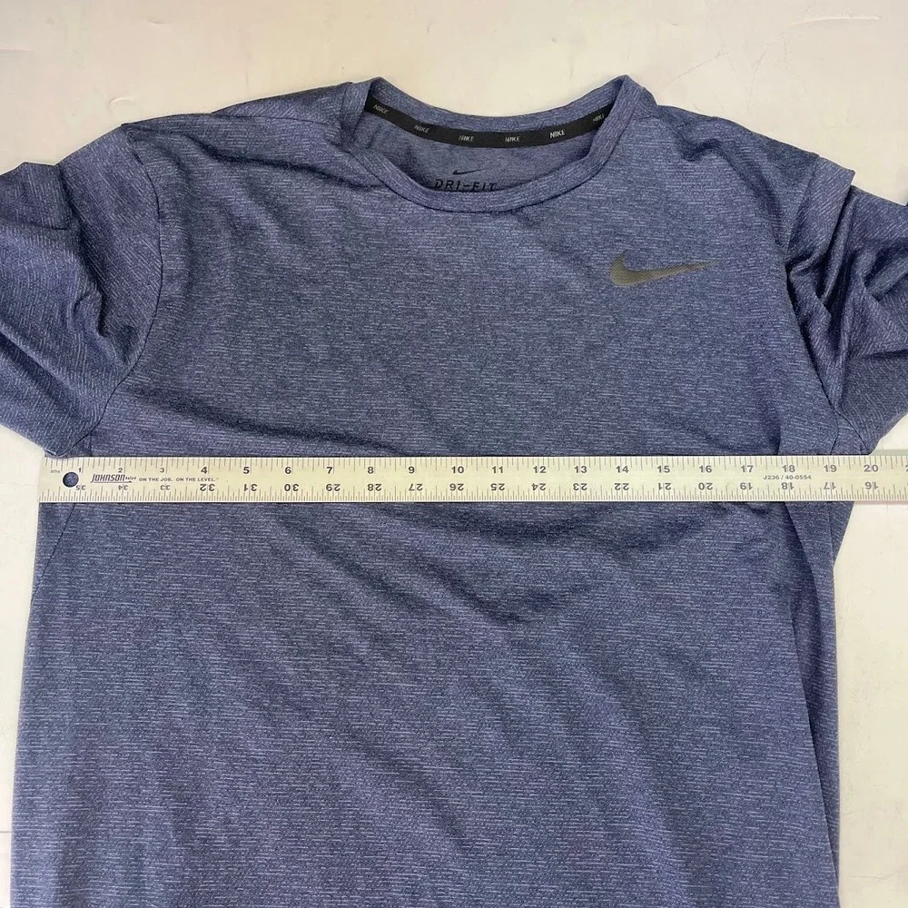 Nike Mens Dri-FIT Long Sleeve Training Shirt Heather Blue AT1120-471 Size M